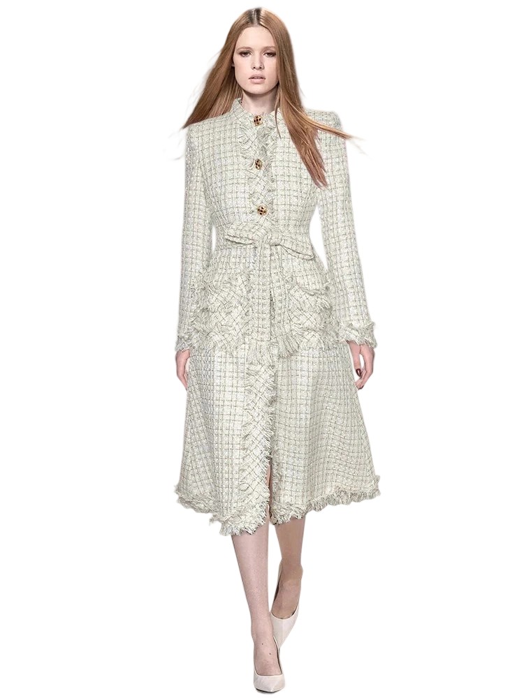 New fashion women's elegant autumn-winter coat with stand collar.
