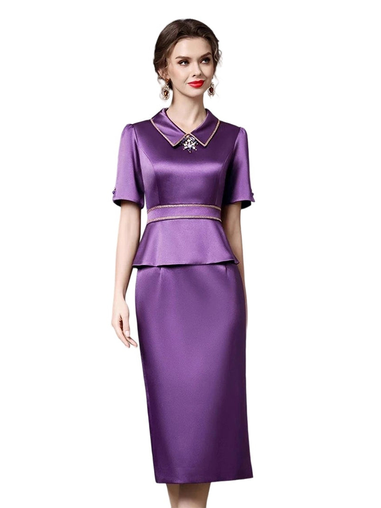 Satin two-piece hip dress