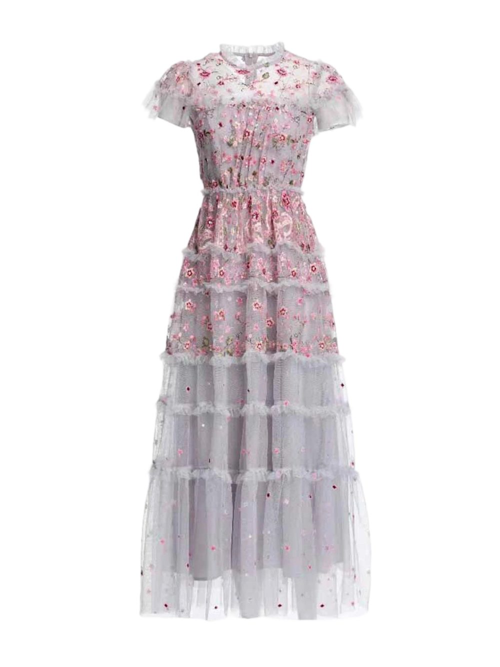 Summer Mesh Short Ruffle Floral Party Dress - Image 21