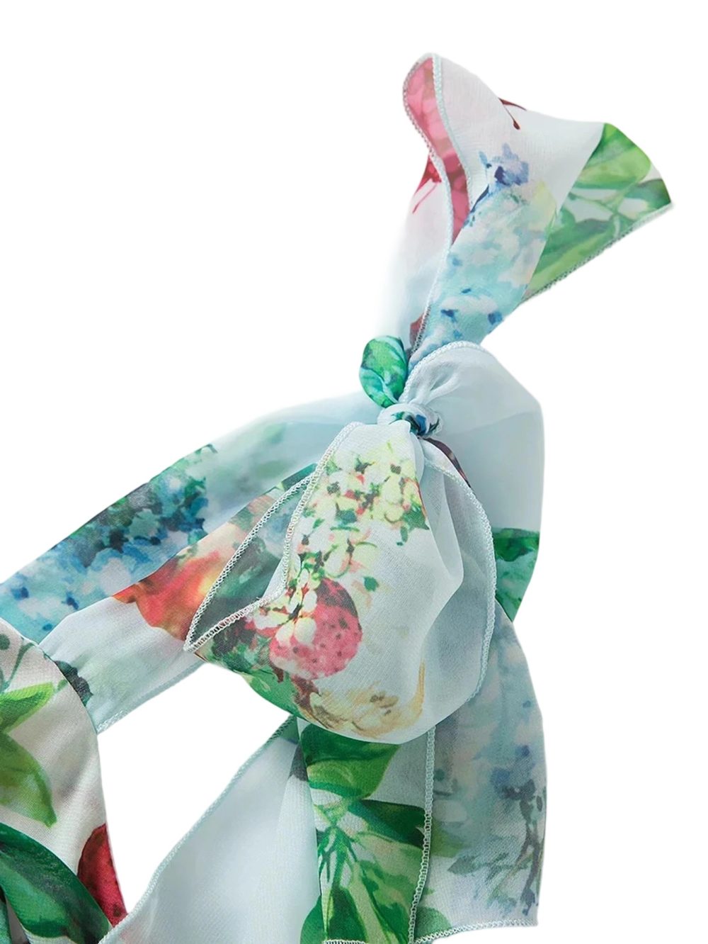 Chiffon Bow Shoulder Bohemian Floral Print Maxi Dress - Image 9