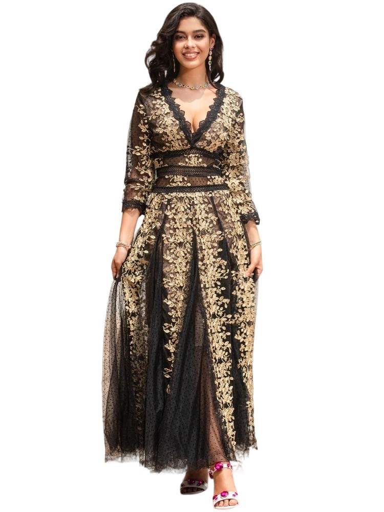 Vintage summer long dresses with floral embroidery charm