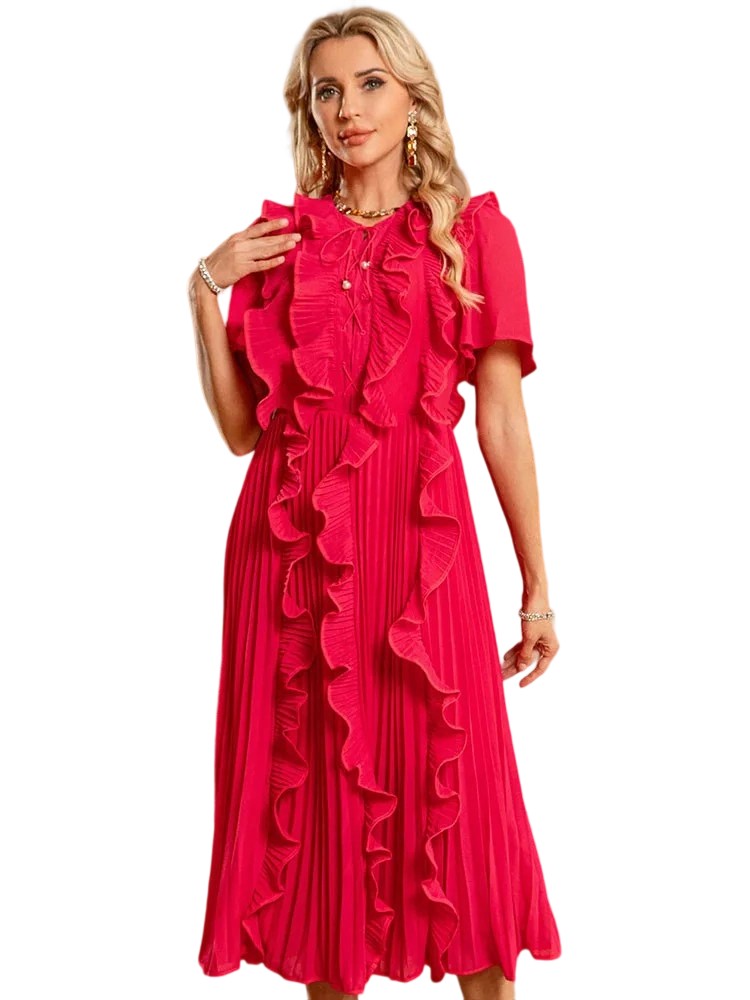 Ruffled lace dress