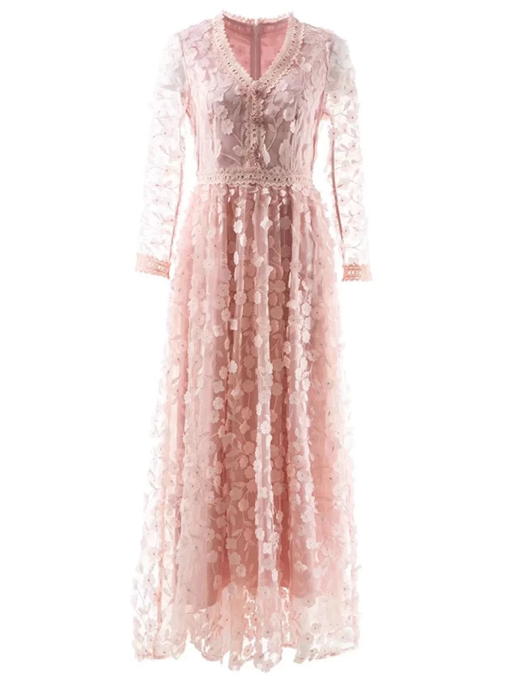 Autumn Puff Sleeve Floral Party Dress - Image 9