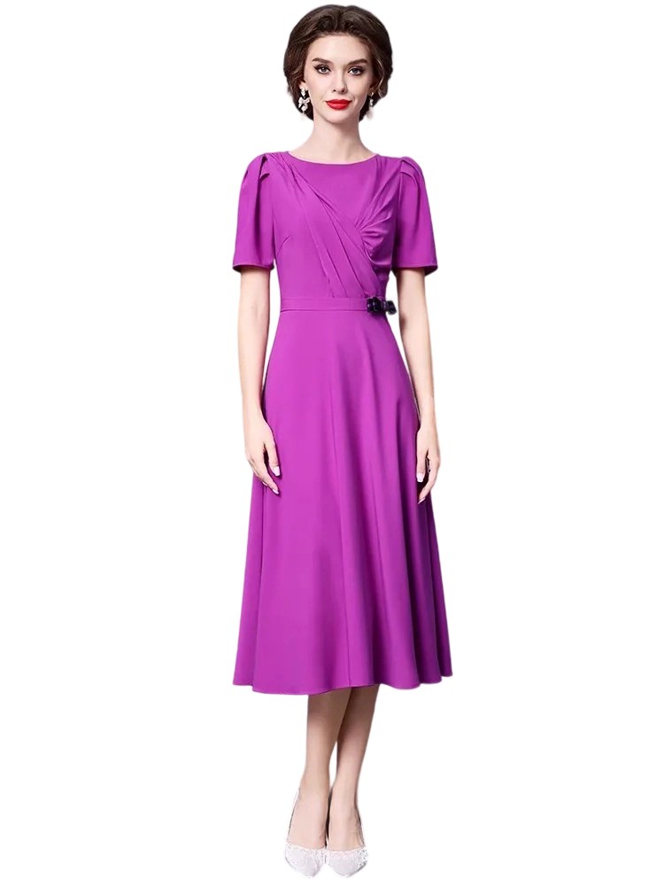 Bow high waist resort style dress