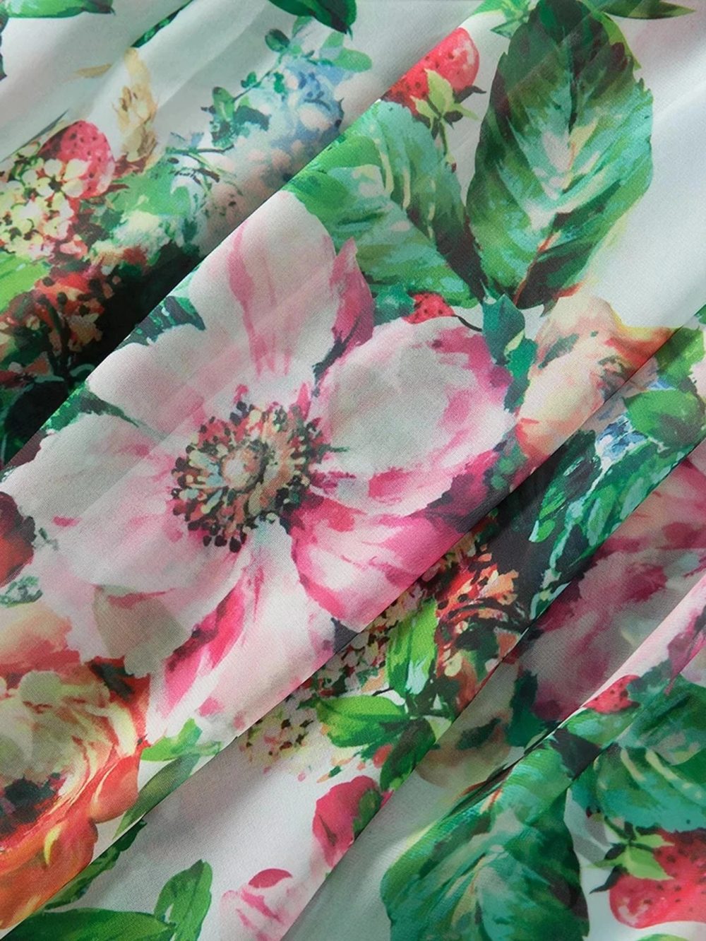 Chiffon Bow Shoulder Bohemian Floral Print Maxi Dress - Image 11