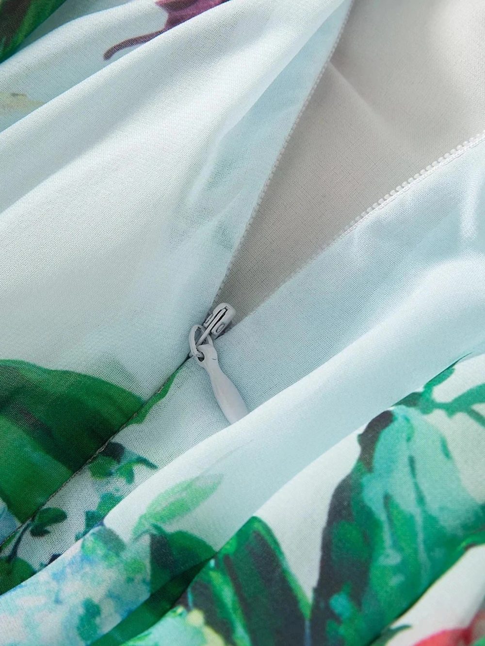 Chiffon Bow Shoulder Bohemian Floral Print Maxi Dress - Image 12