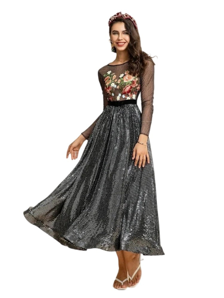 Embroidered Party Dress