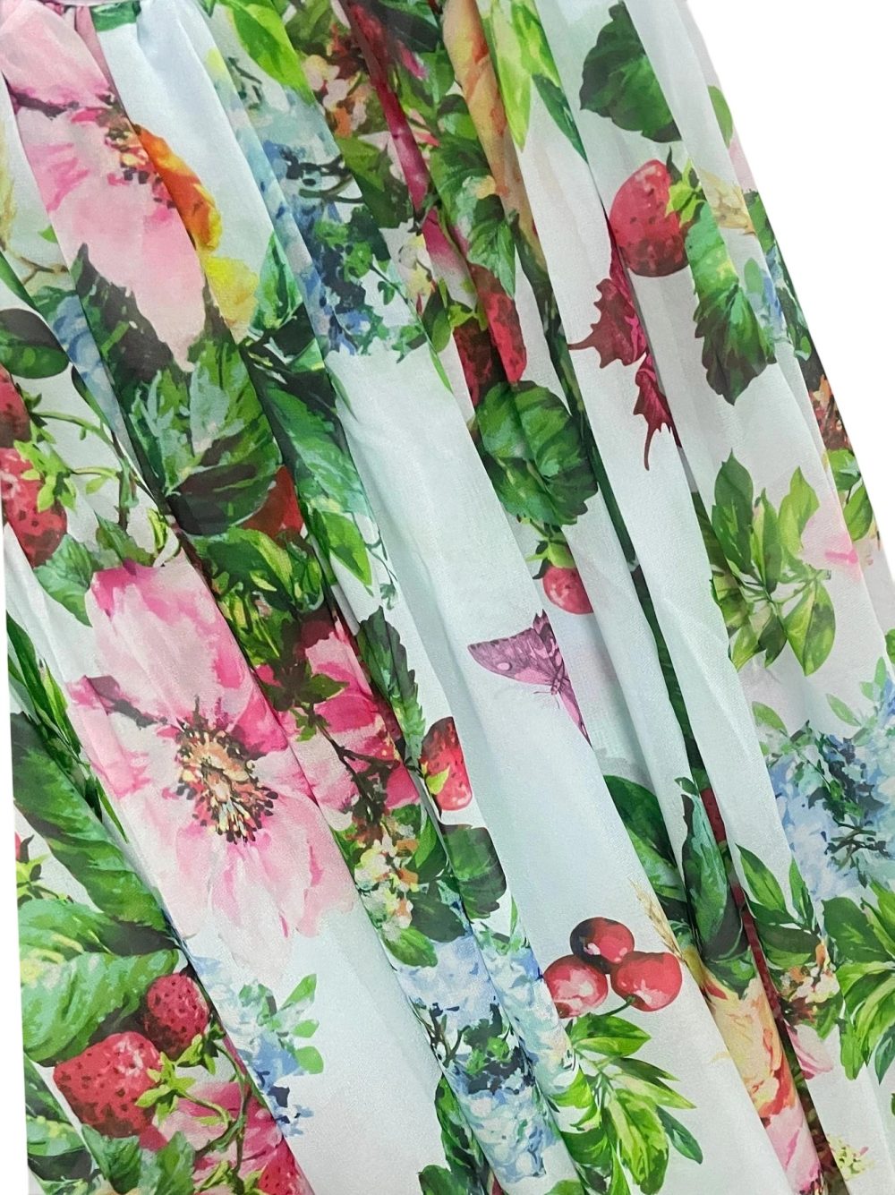 Chiffon Bow Shoulder Bohemian Floral Print Maxi Dress - Image 16