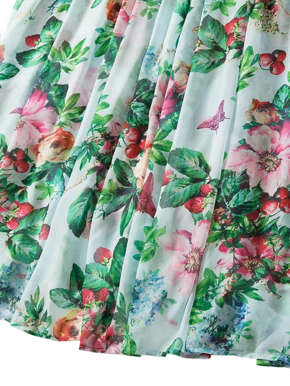 Chiffon Bow Shoulder Bohemian Floral Print Maxi Dress - Image 18