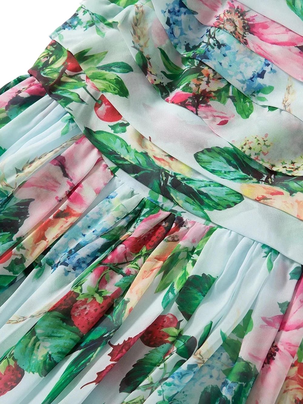 Chiffon Bow Shoulder Bohemian Floral Print Maxi Dress - Image 20