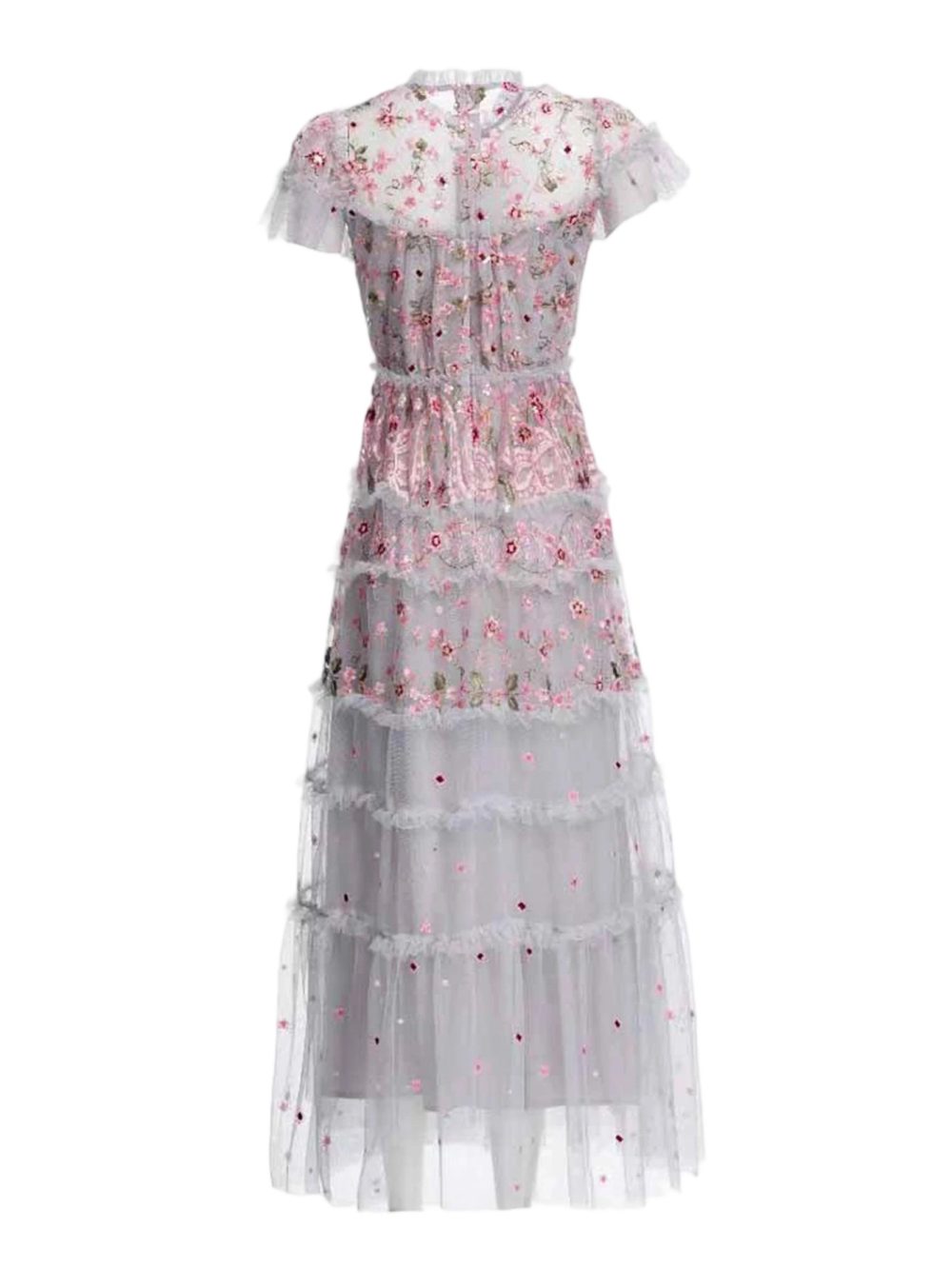 Summer Mesh Short Ruffle Floral Party Dress - Image 20