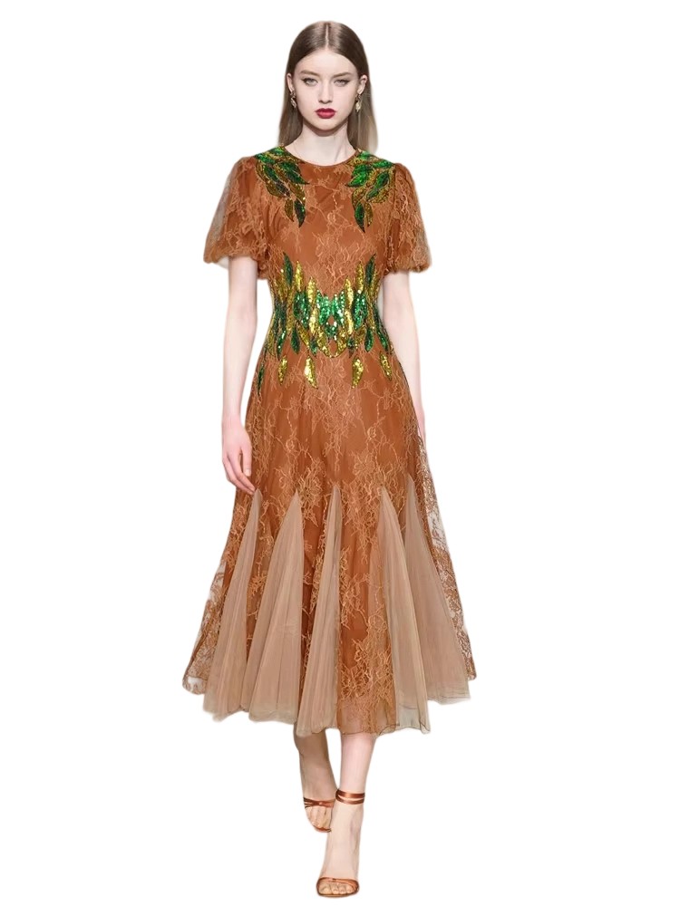 Summer Sequined Lace Princess Dress