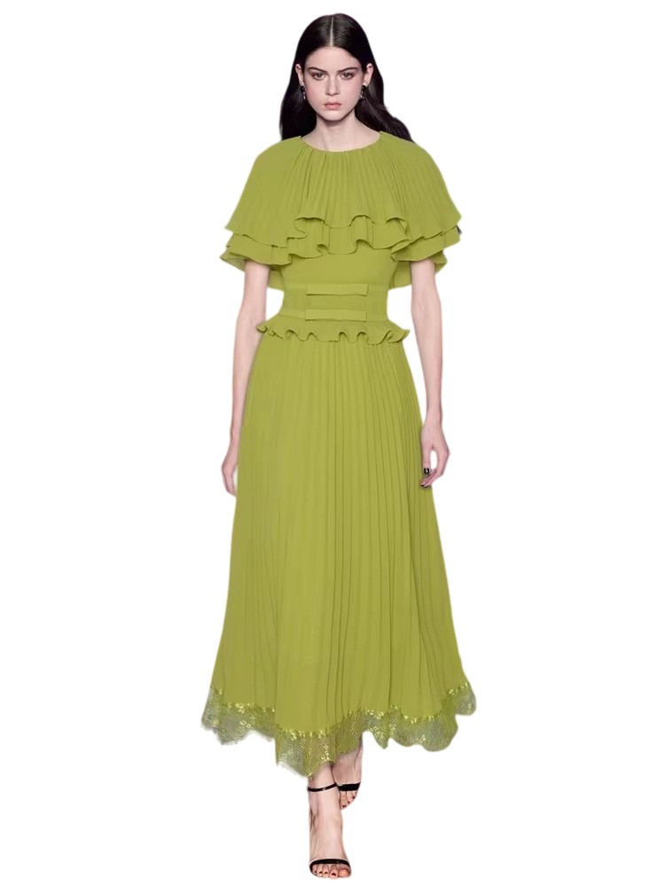 Summer Princess Ruffle Pleated Dress