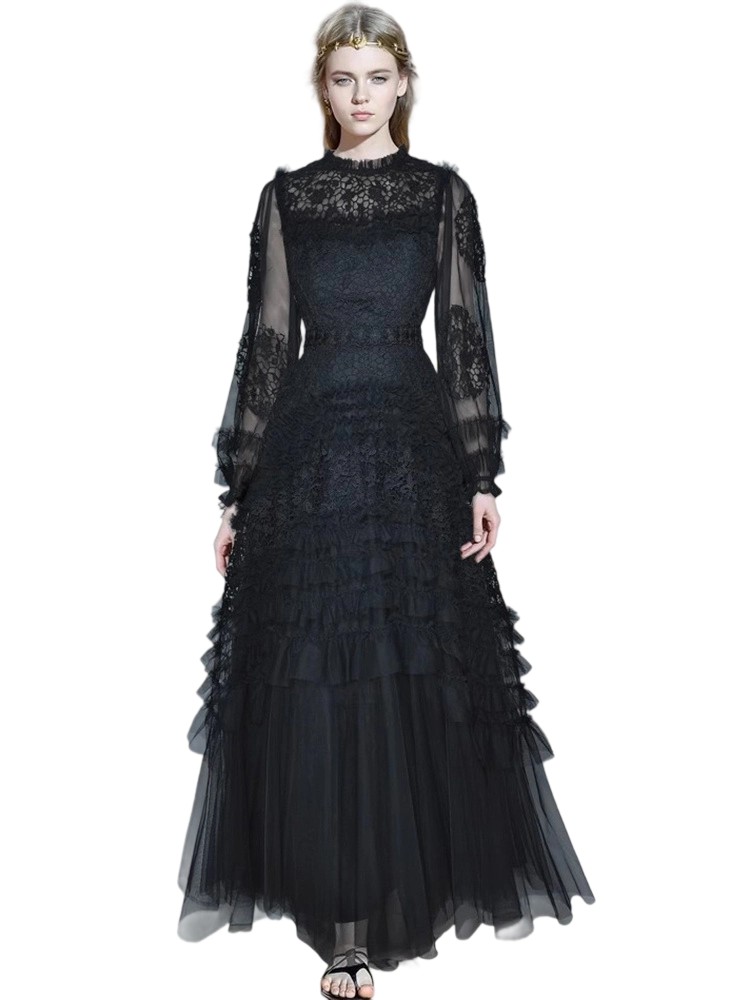 Vintage Runway Petal Draped Dress