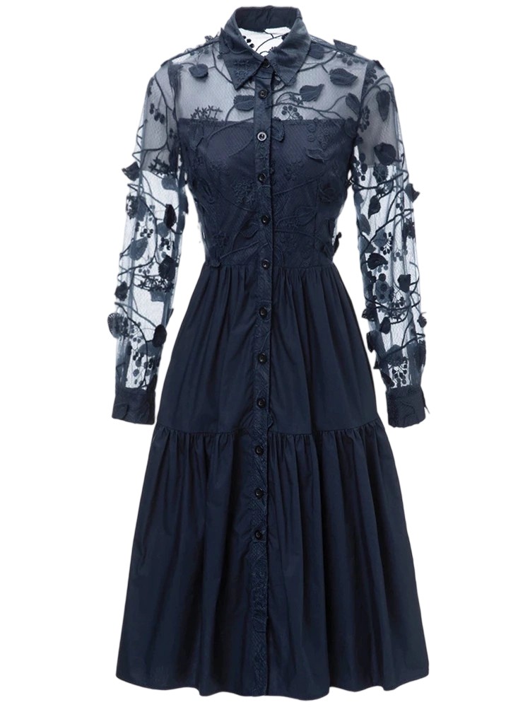 Summer Runway Petal Sleeve Vintage Draped Dress