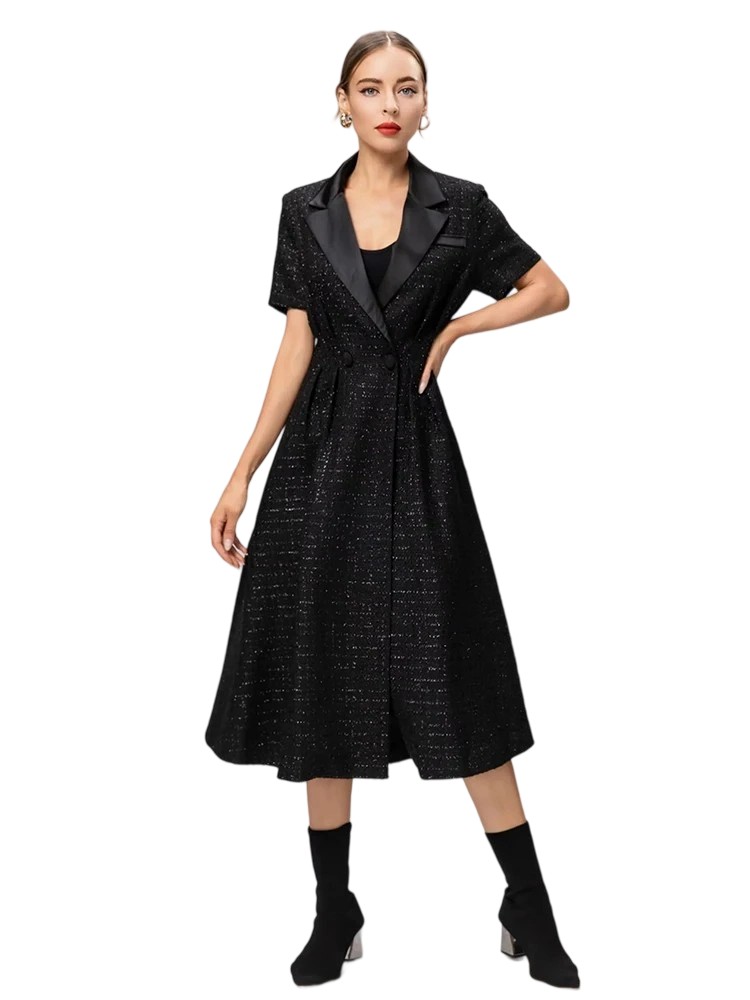 Italian Luxury Black Slim Fit Coat