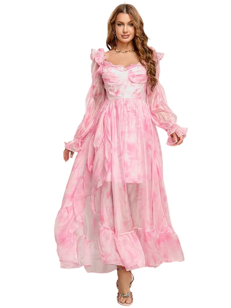 French Lantern Sleeve Fairy Vacation Dress