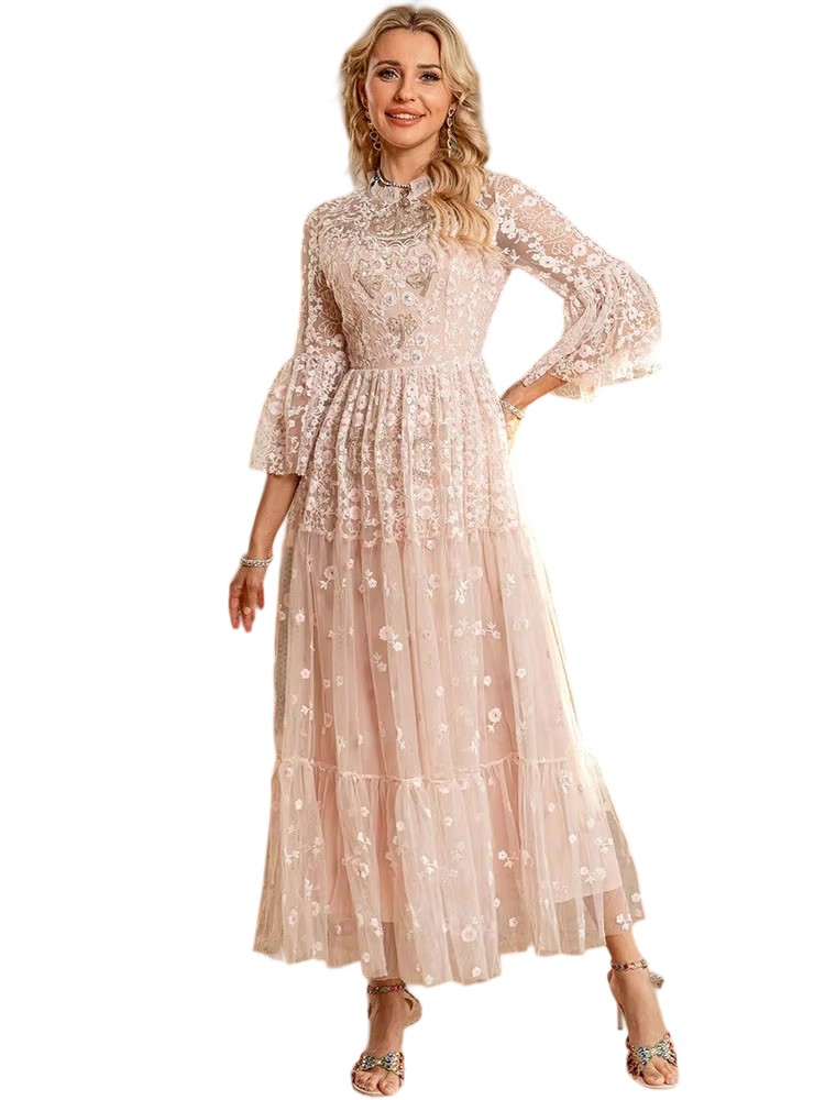 Spring/Summer New Palace Style Embroidered Diamond Banquet Dress