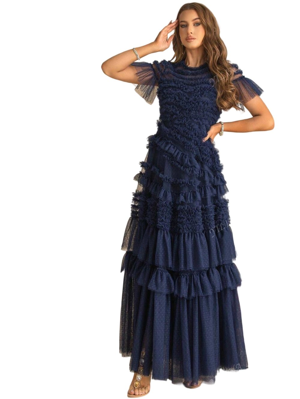 Autumn prom dress with short sleeves - Image 3