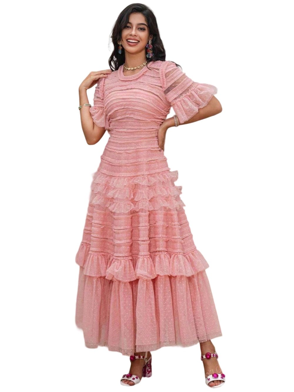 Fairy Elegant Cake Fluffy High-Waisted Semi Formal Dress - Image 4
