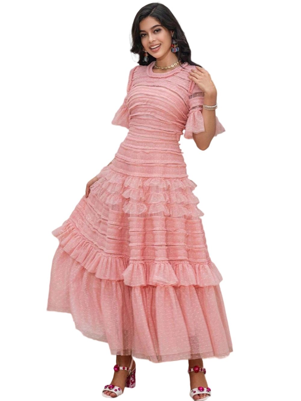 Fairy Elegant Cake Fluffy High-Waisted Semi Formal Dress - Image 5