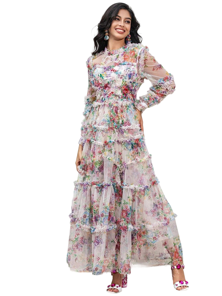 Elegant Long Sleeve Prom Wedding Guest Long Gown