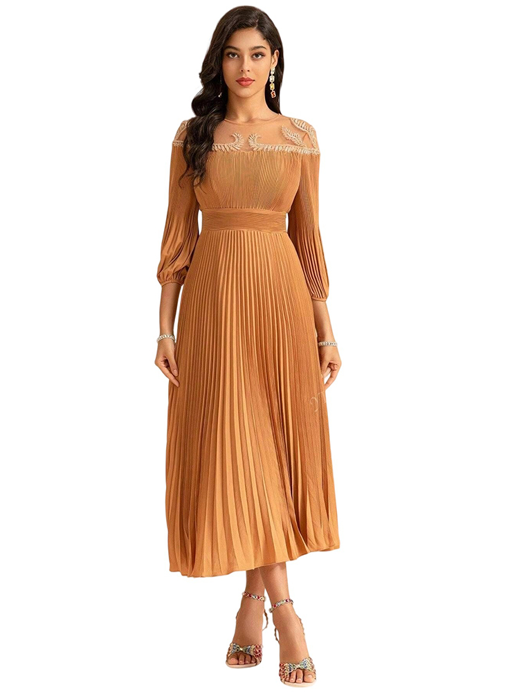 Summer Mesh Polka Dot V-Neck Swing Celebrity Dress