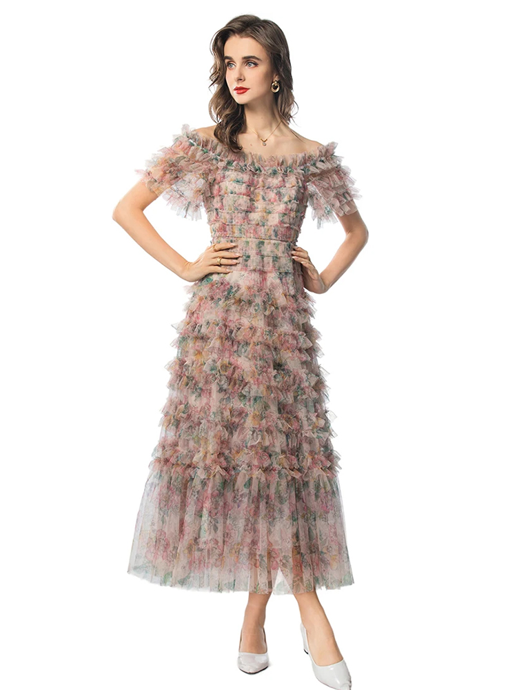 An artistic Bohemian ball gown with edible fungus trim.