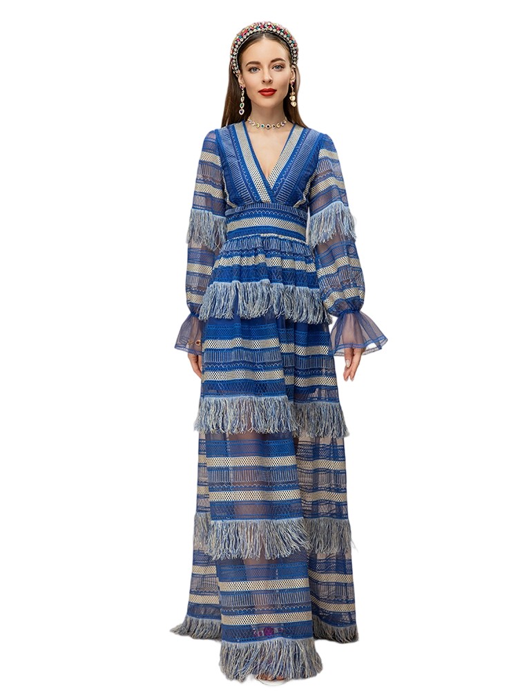 An embroidered sheer party dress with cut-out details