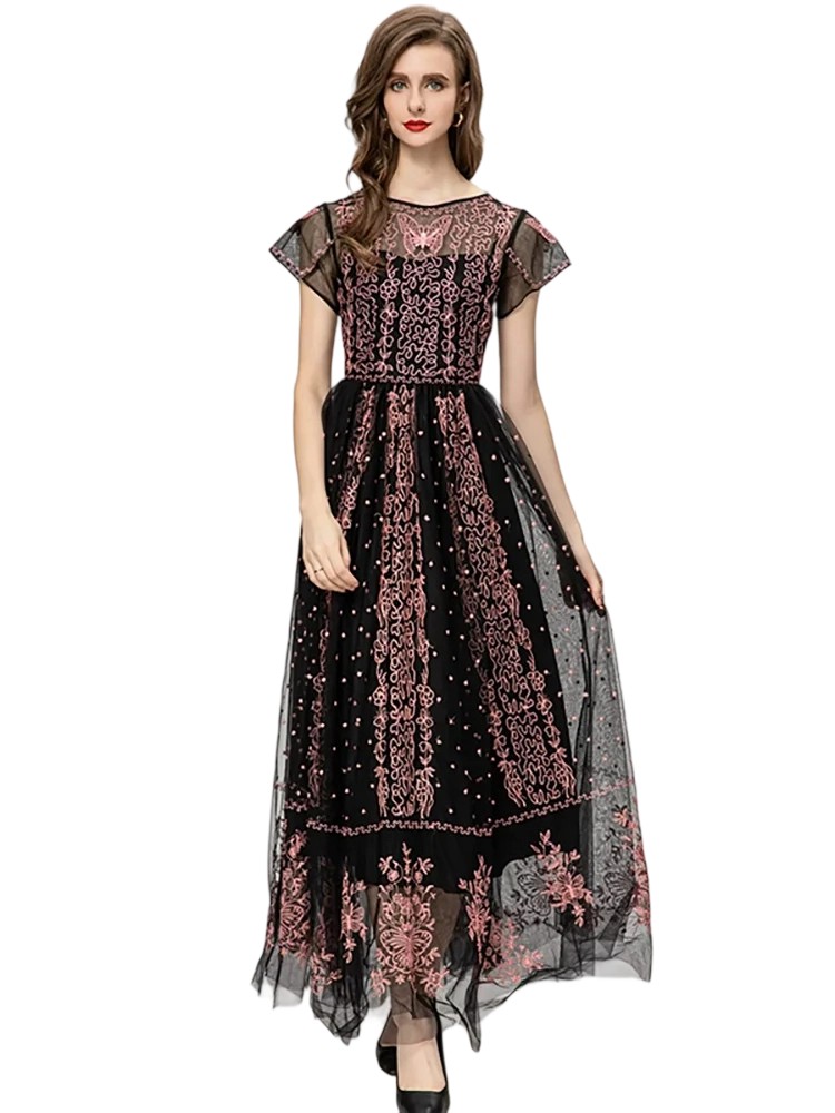 Bohemian princess dresses with butterfly embroidery charm