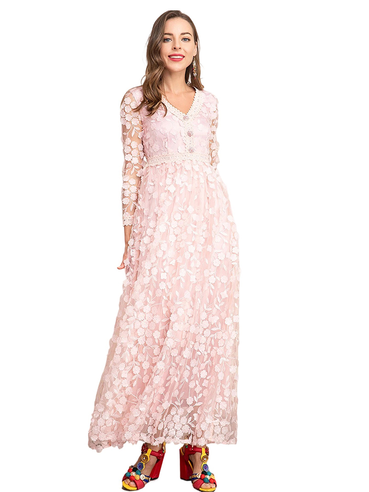 Elegant pink party gowns with charming details